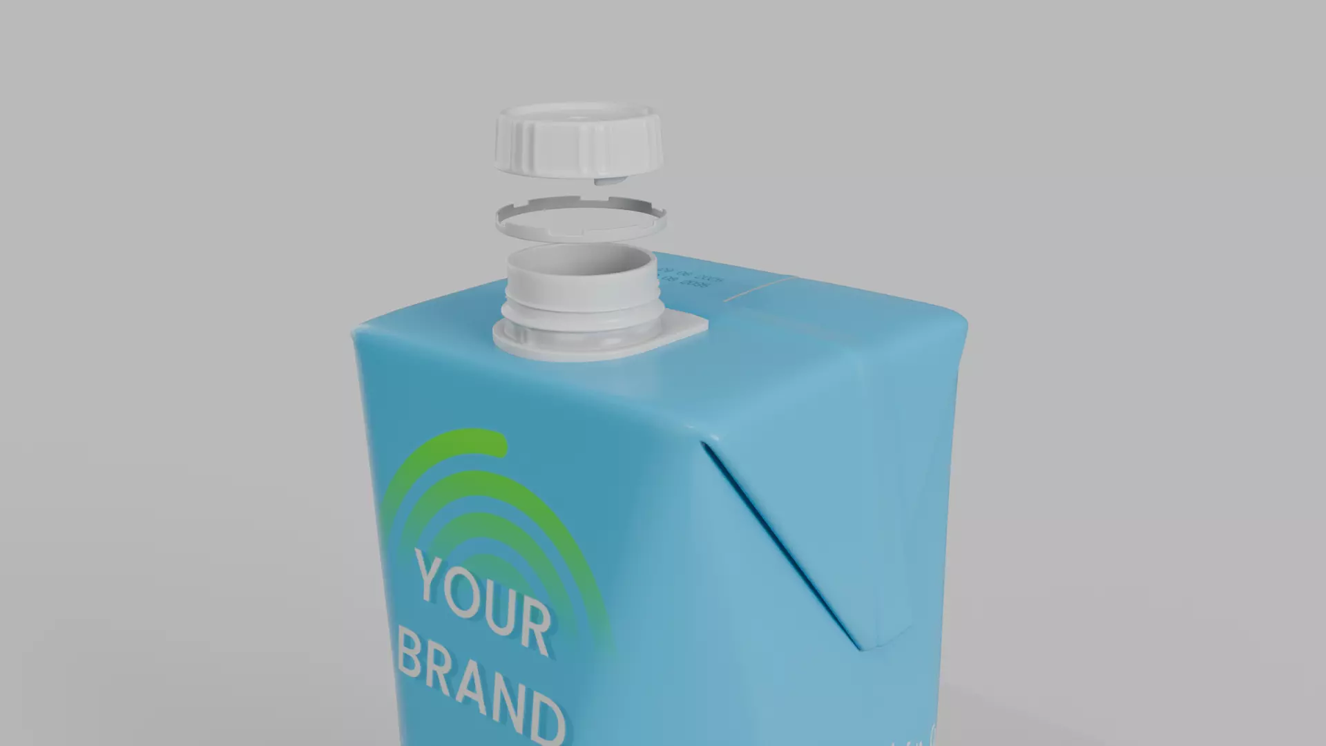Beverage Carton 750 ml- Customizable Prism Drink Box 3D model_9