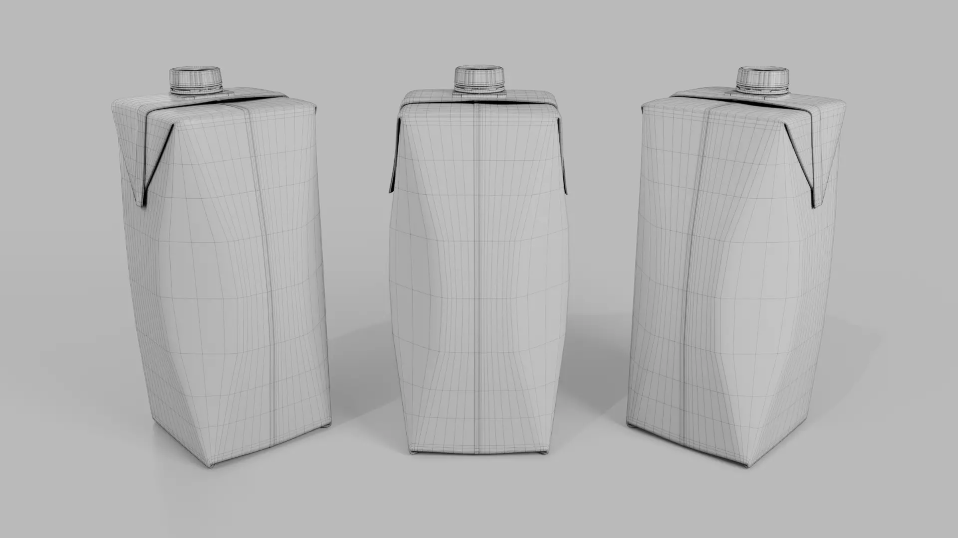 Beverage Carton 750 ml- Customizable Prism Drink Box 3D model_16