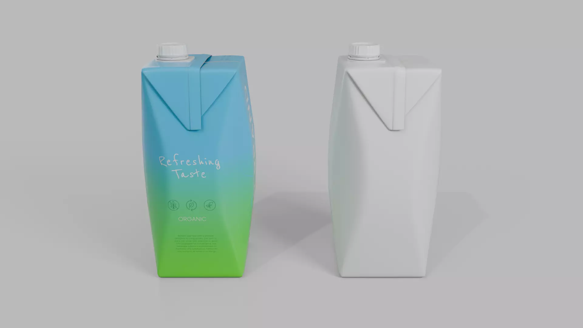 Beverage Carton 750 ml- Customizable Prism Drink Box 3D model_7