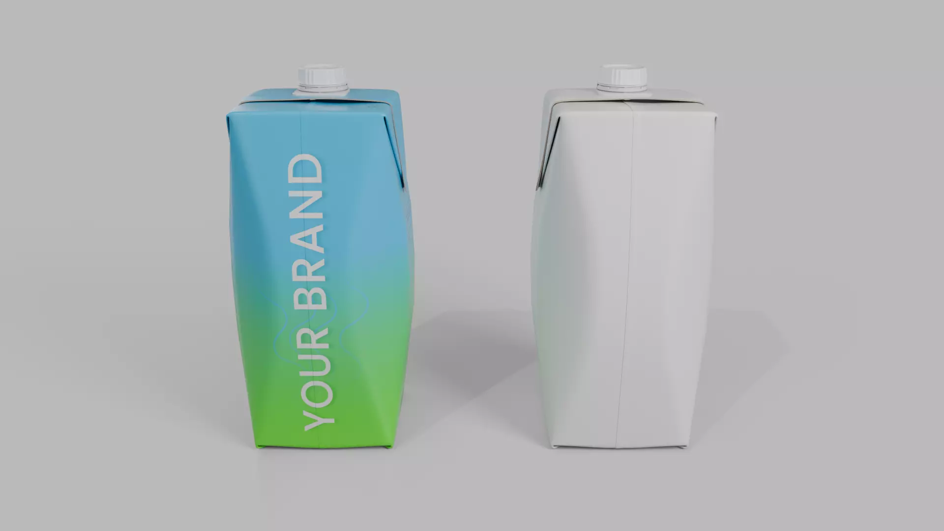 Beverage Carton 750 ml- Customizable Prism Drink Box 3D model_8