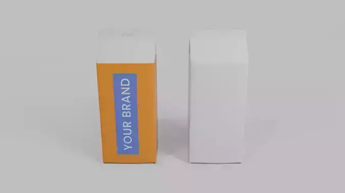 Beverage Carton 750 ml - Customizable Gable-Top Drink Box 3D model 7