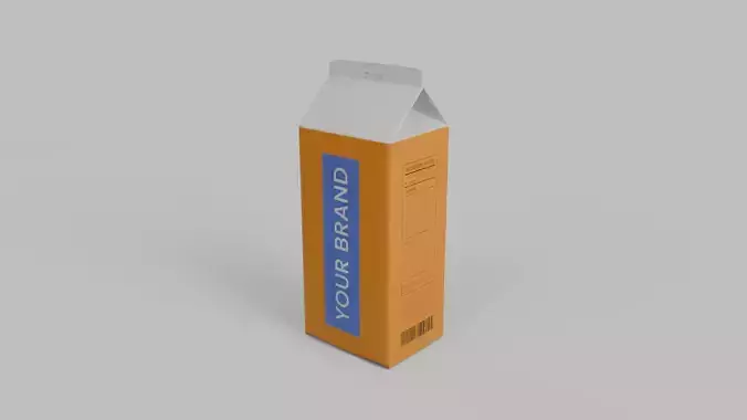 Beverage Carton 750 ml - Customizable Gable-Top Drink Box 3D model 3