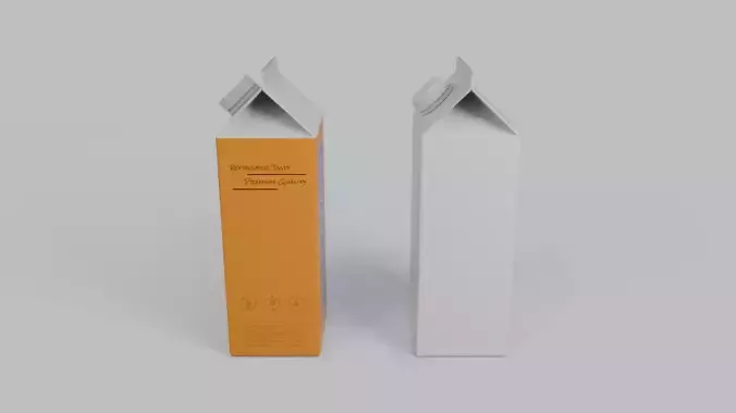 Beverage Carton 750 ml - Customizable Gable-Top Drink Box 3D model 6