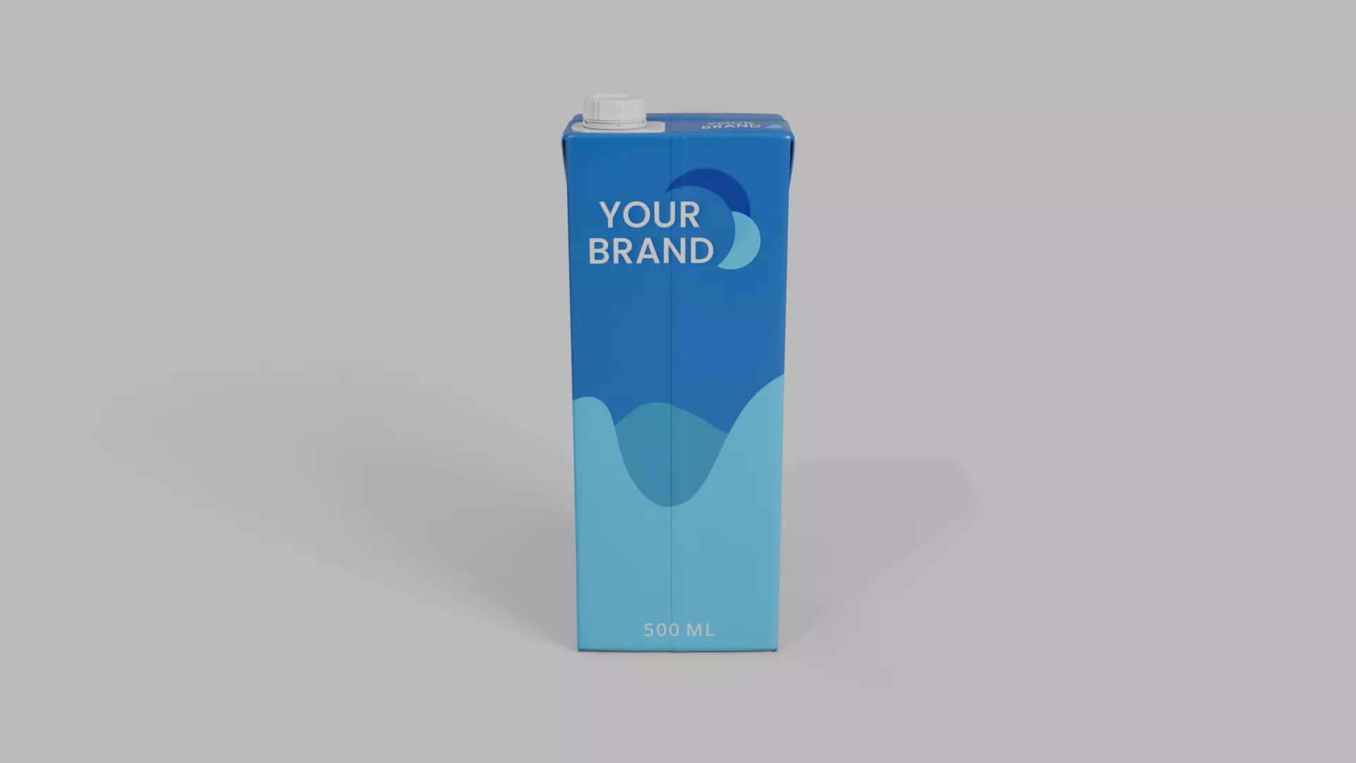 Beverage Carton 500 ml - Customizable Drink Box 3D model_4