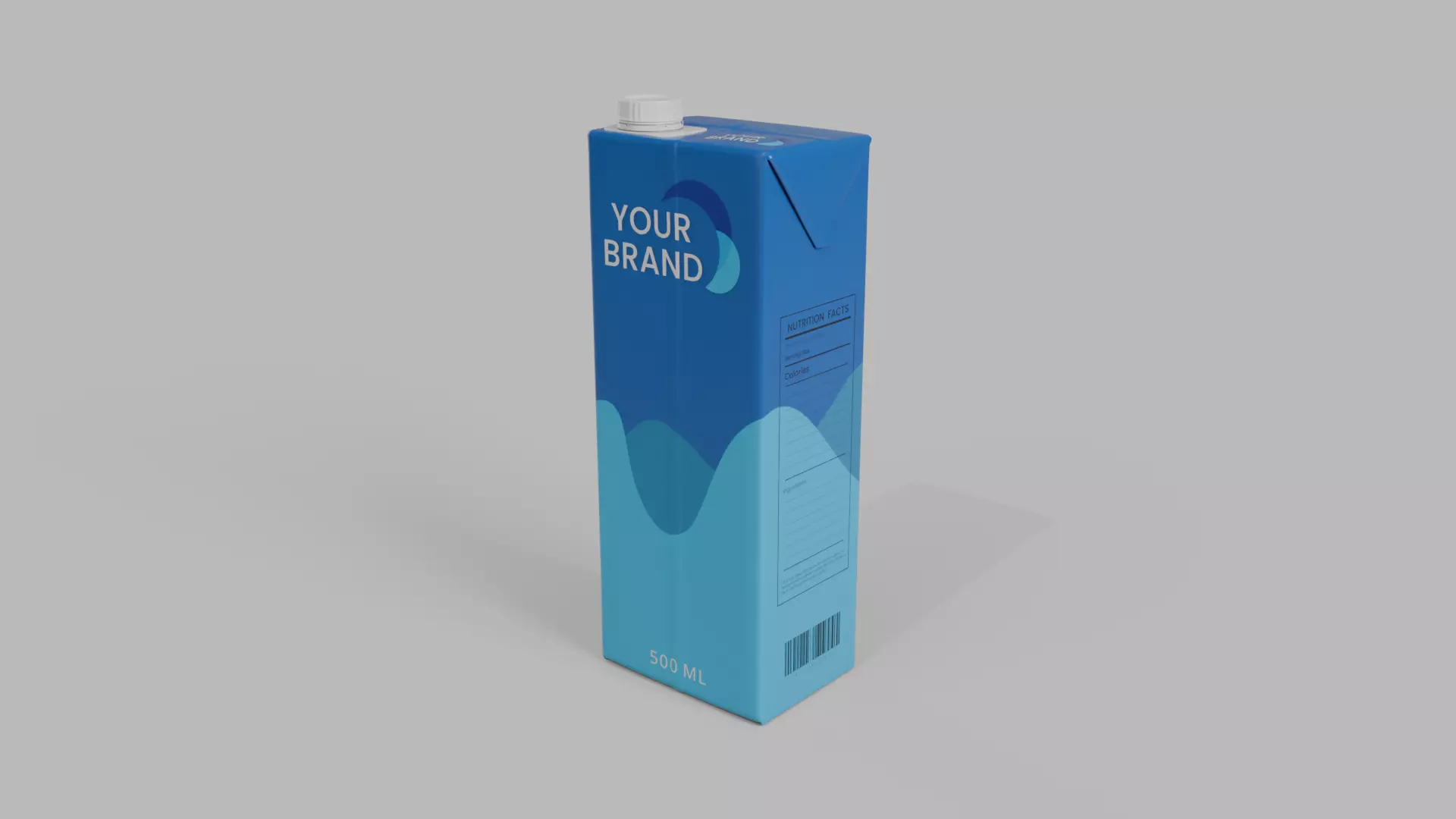 Beverage Carton 500 ml - Customizable Drink Box 3D model_2