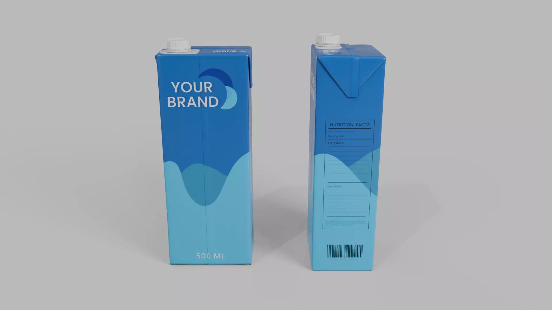Beverage Carton 500 ml - Customizable Drink Box 3D model_5
