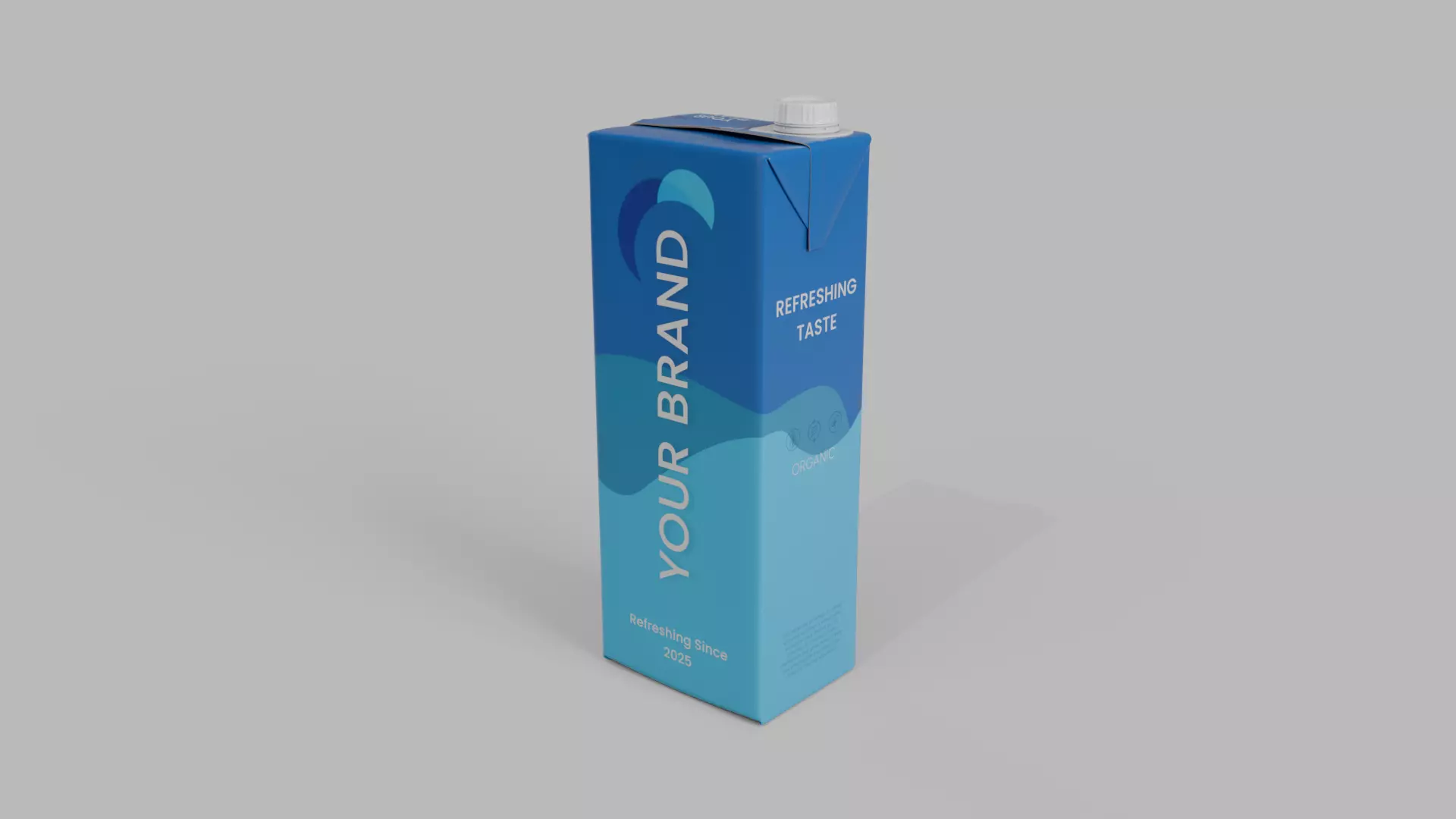 Beverage Carton 500 ml - Customizable Drink Box 3D model_3