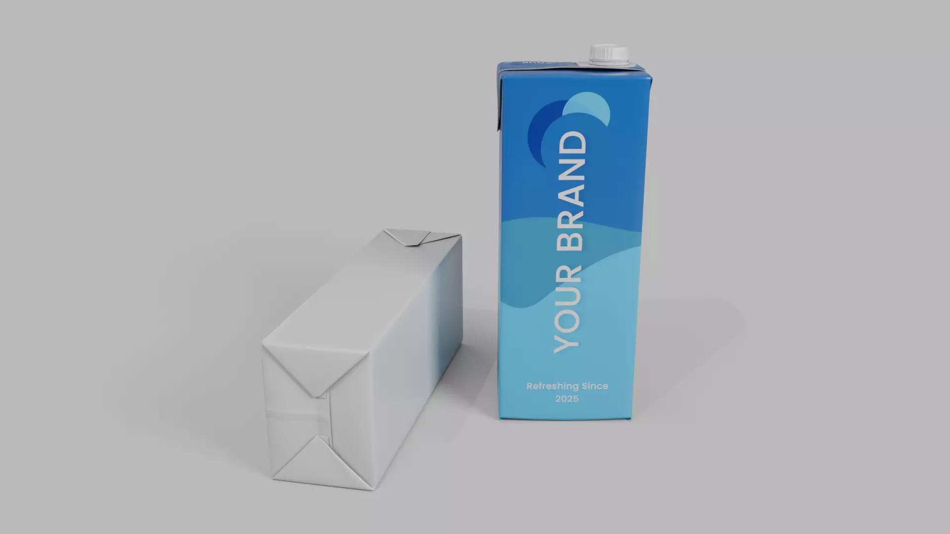 Beverage Carton 500 ml - Customizable Drink Box 3D model_15