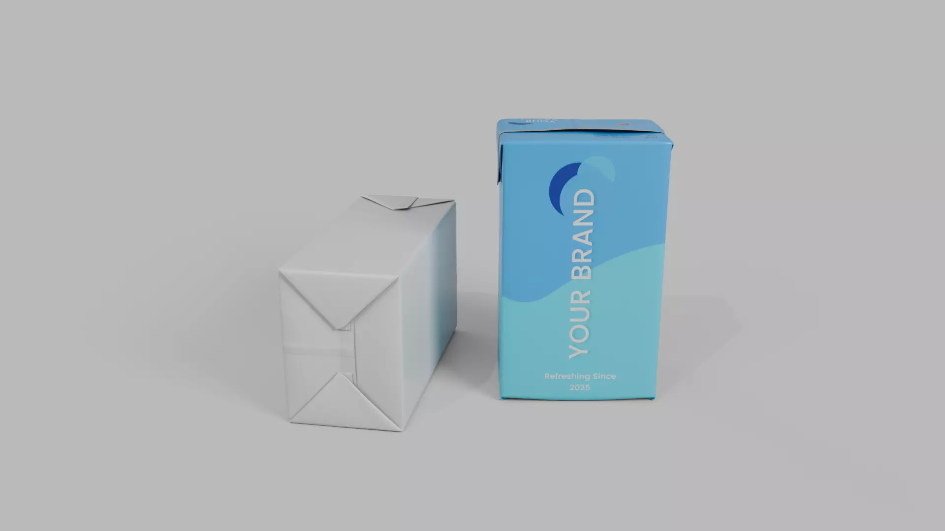 Beverage Carton 330 ml - Customizable Drink Box 3D model_15