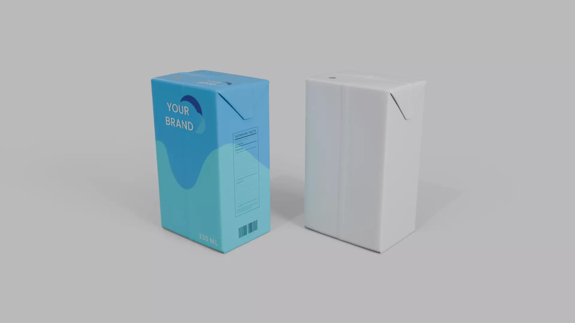 Beverage Carton 330 ml - Customizable Drink Box 3D model_6