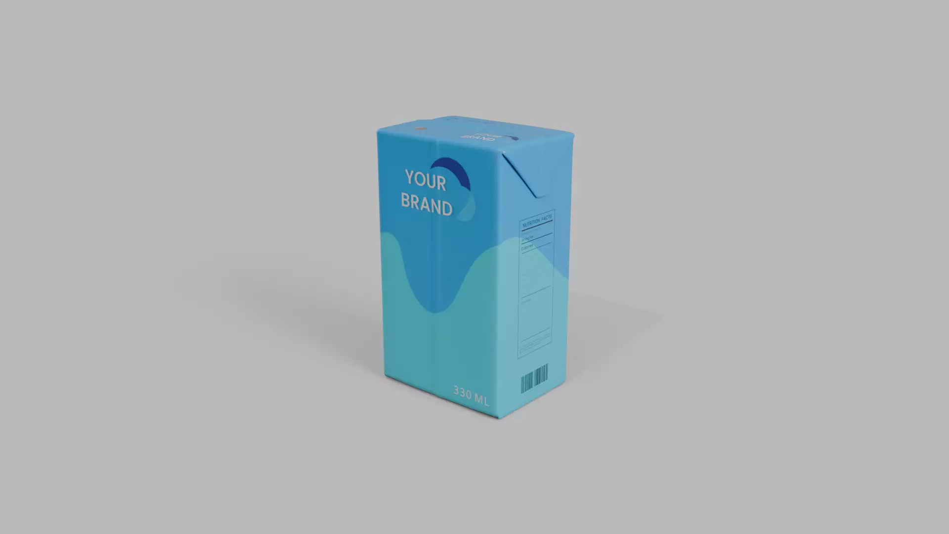 Beverage Carton 330 ml - Customizable Drink Box 3D model_2