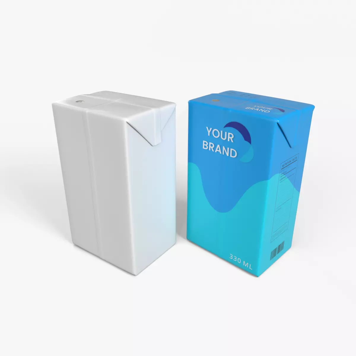 Beverage Carton 330 ml - Customizable Drink Box 3D model_0