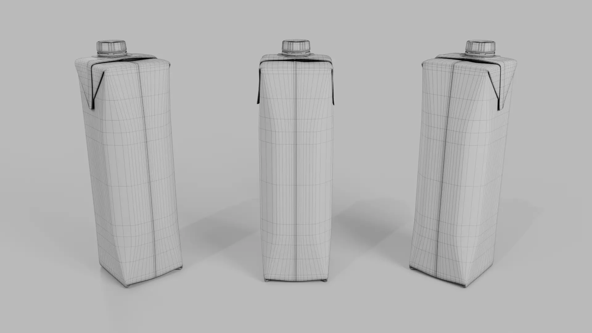 Beverage Carton 250 ml- Customizable Prism Drink Box 3D model_16