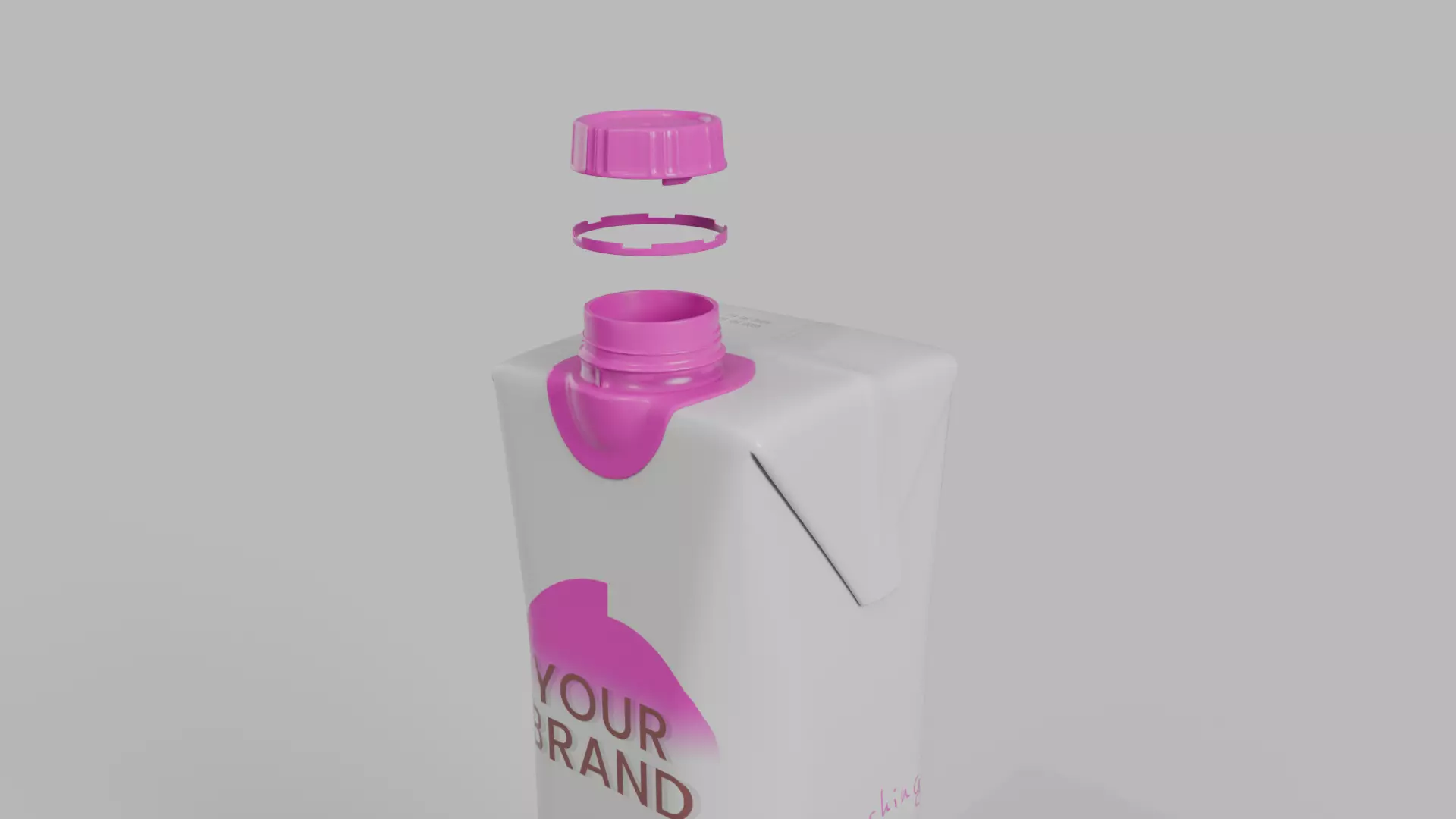 Beverage Carton 250 ml- Customizable Prism Drink Box 3D model_9