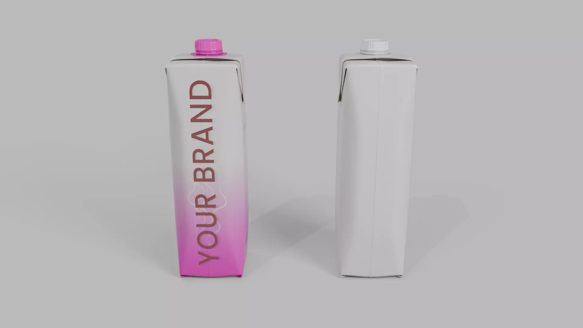 Beverage Carton 250 ml- Customizable Prism Drink Box 3D model_8