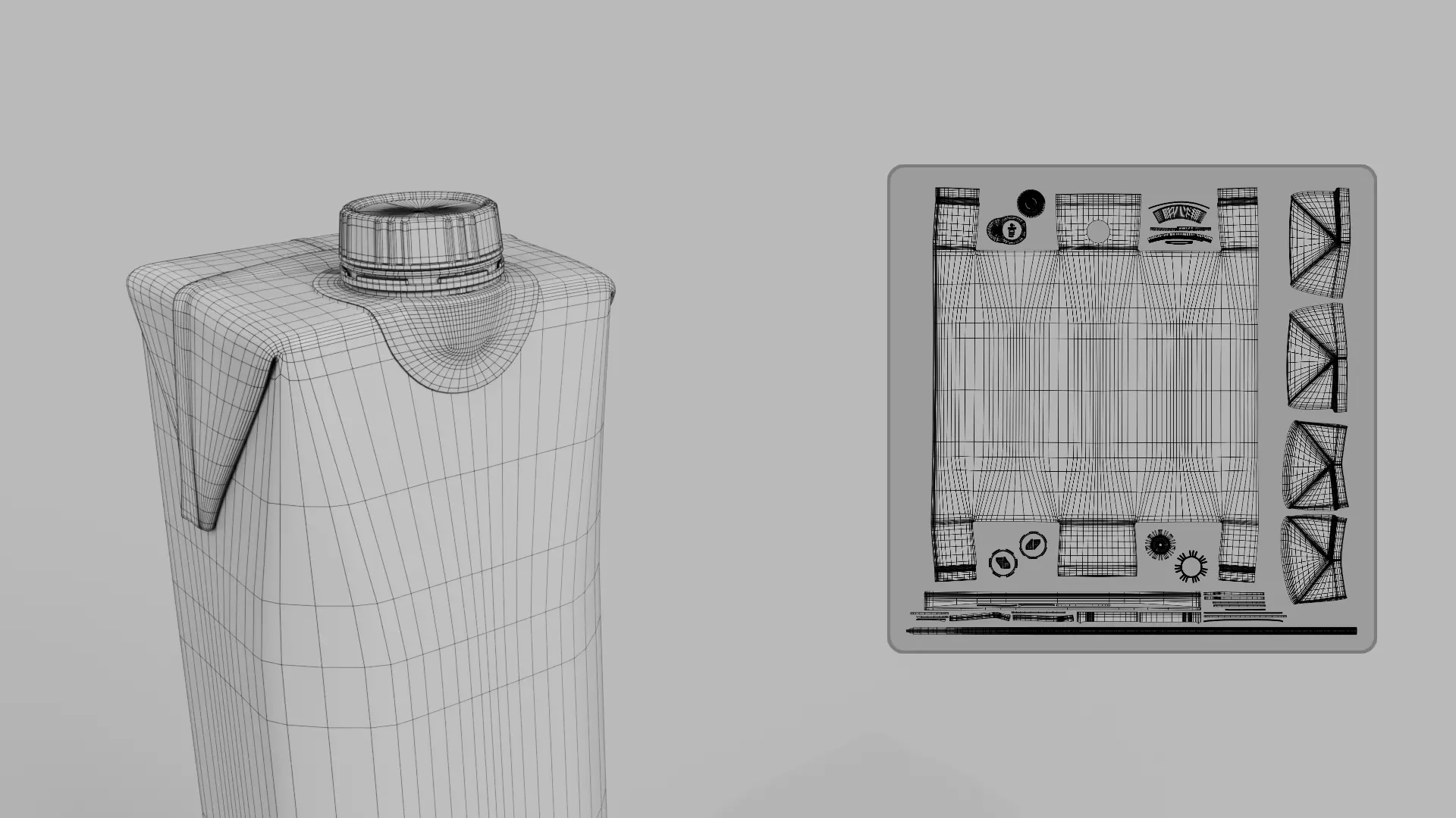 Beverage Carton 250 ml- Customizable Prism Drink Box 3D model_21