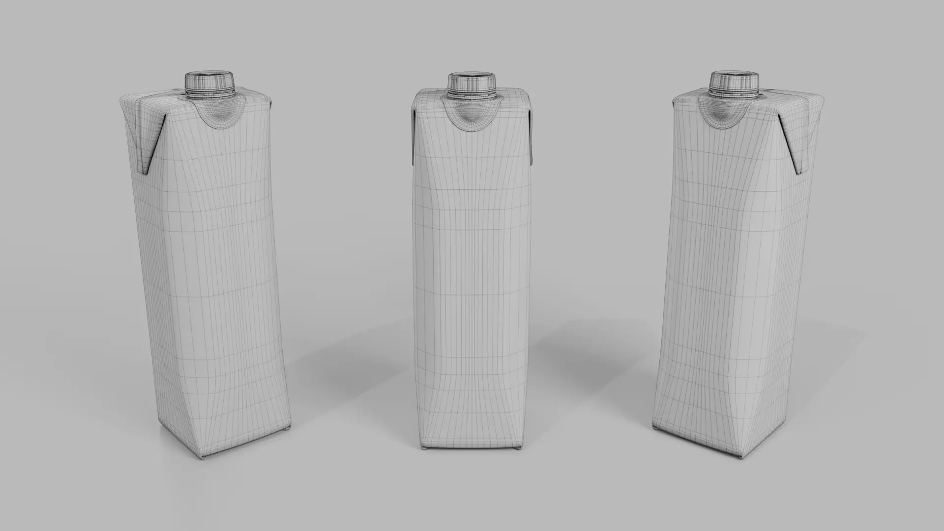 Beverage Carton 250 ml- Customizable Prism Drink Box 3D model_15