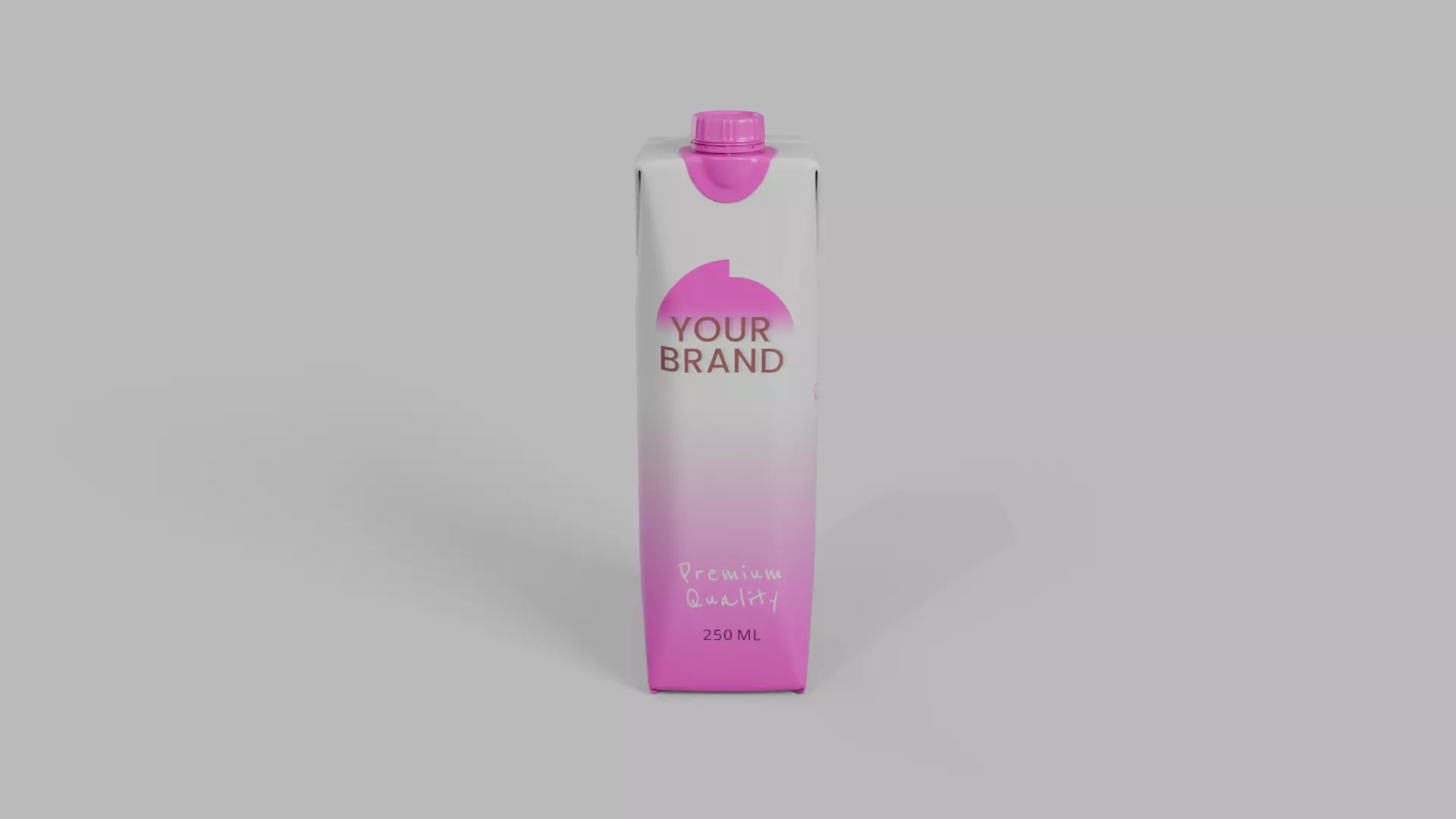 Beverage Carton 250 ml- Customizable Prism Drink Box 3D model_2