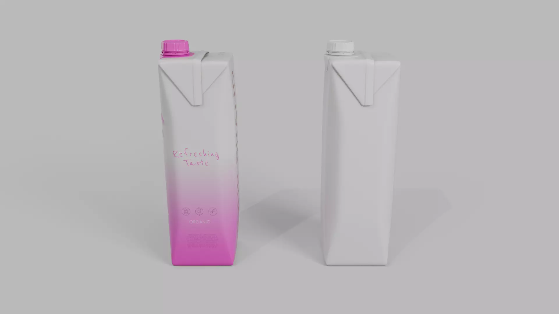 Beverage Carton 250 ml- Customizable Prism Drink Box 3D model_7