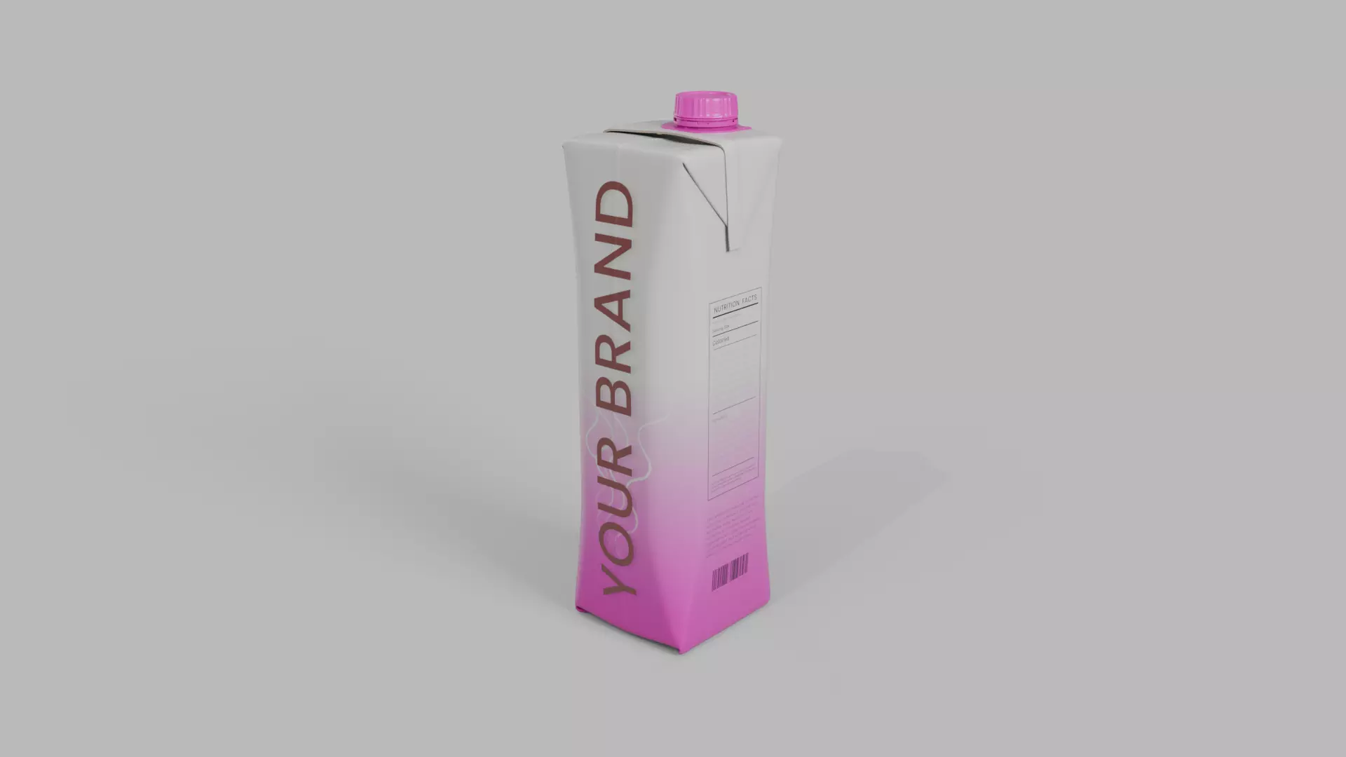 Beverage Carton 250 ml- Customizable Prism Drink Box 3D model_4