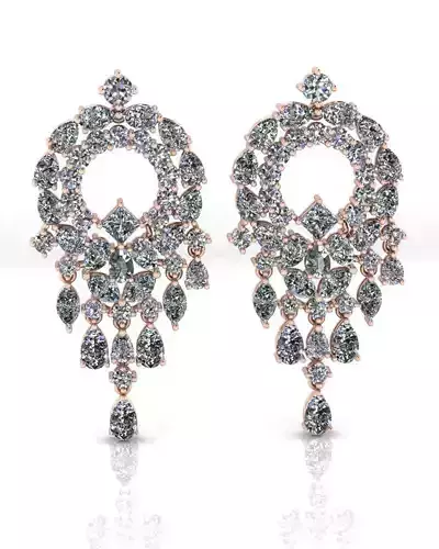 pear and princess high jewelry earring