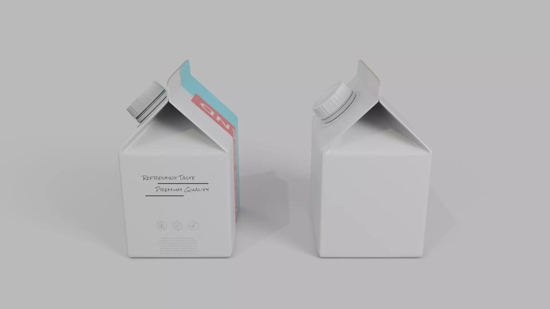 Beverage Carton 250 ml - Customizable Gable-Top Drink Box 3D model_6