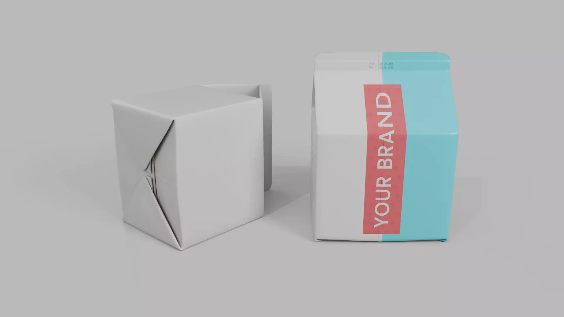 Beverage Carton 250 ml - Customizable Gable-Top Drink Box 3D model_11