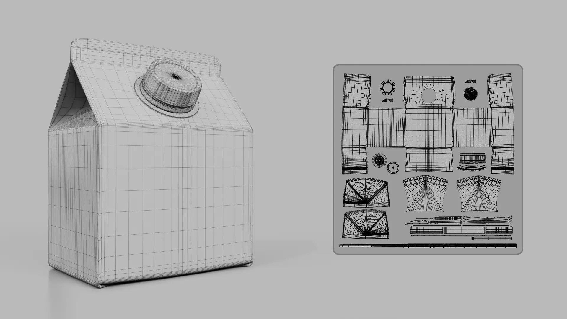 Beverage Carton 250 ml - Customizable Gable-Top Drink Box 3D model_22