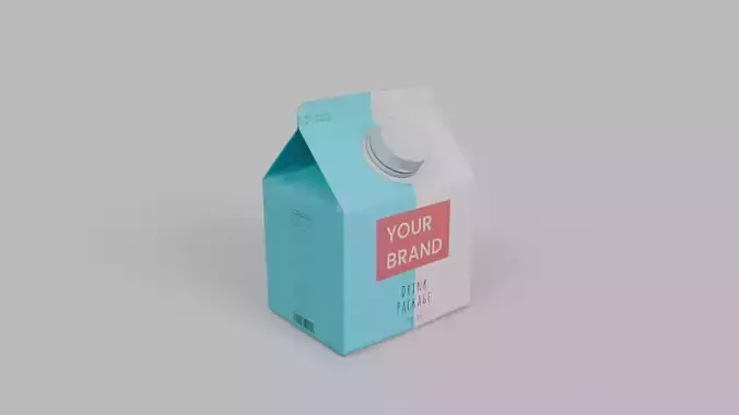 Beverage Carton 250 ml - Customizable Gable-Top Drink Box 3D model 3