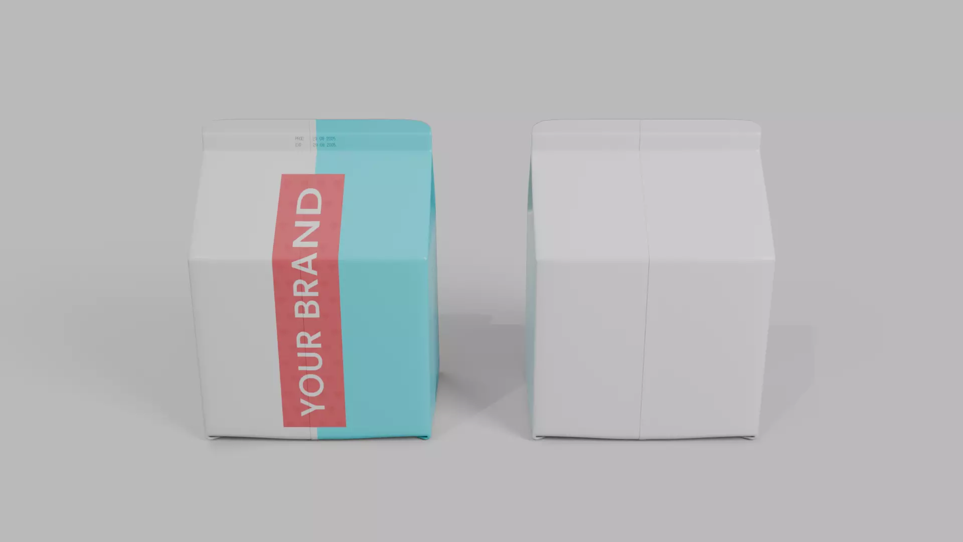 Beverage Carton 250 ml - Customizable Gable-Top Drink Box 3D model_8