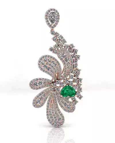 heart emerald jewelry pendant