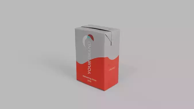 Beverage Carton 250 ml - Customizable Drink Box 3D model 3