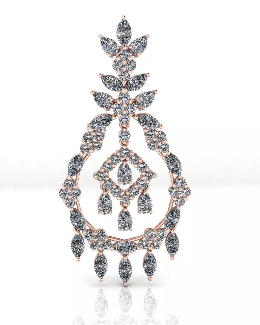 marquise and pear round jewelry pendant 3D print model_0