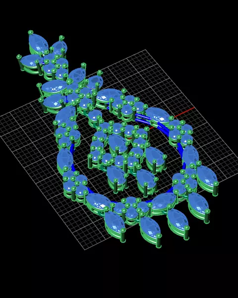 marquise and pear round jewelry pendant 3D print model_2