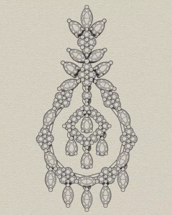 marquise and pear round jewelry pendant 3D print model_4