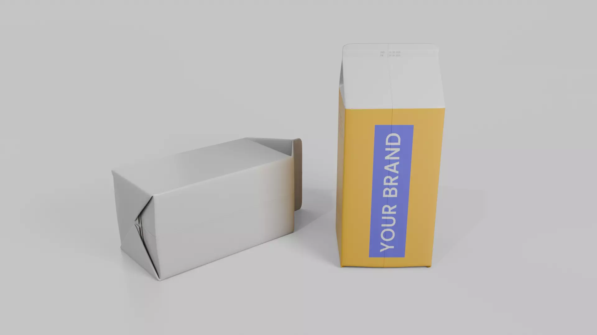 Beverage Carton 2000 ml - Customizable Gable-Top Drink Box 3D model_10