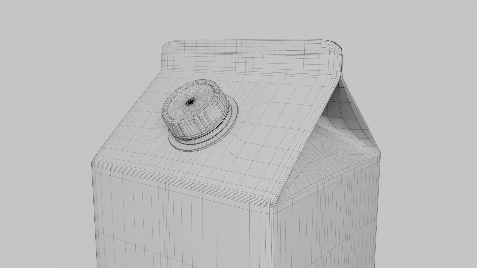 Beverage Carton 2000 ml - Customizable Gable-Top Drink Box 3D model_16