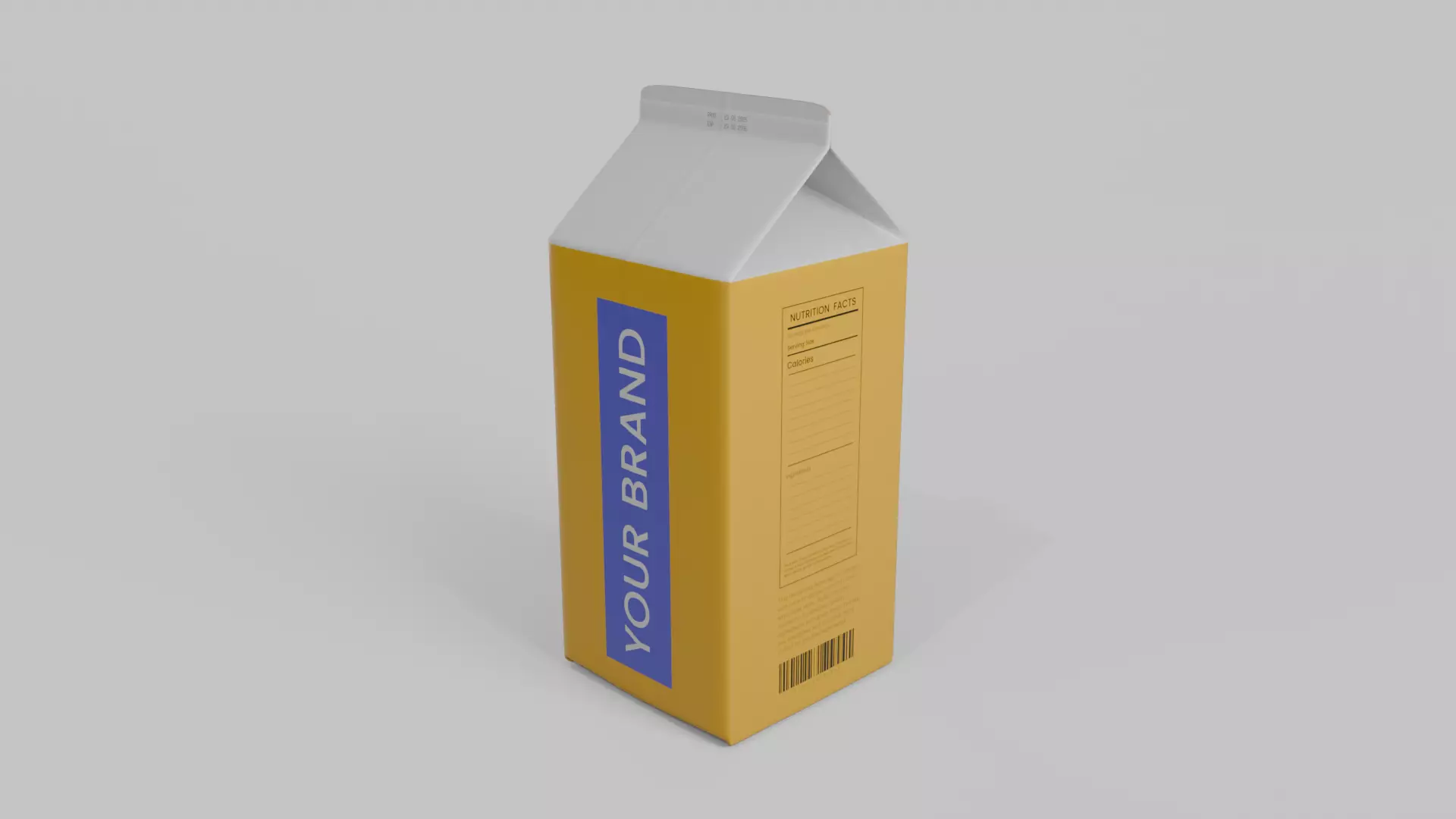 Beverage Carton 2000 ml - Customizable Gable-Top Drink Box 3D model_3