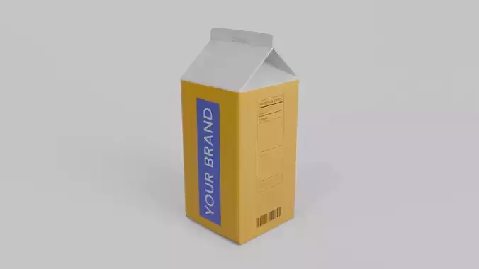 Beverage Carton 2000 ml - Customizable Gable-Top Drink Box 3D model 3
