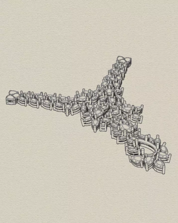 pear and round marquise jewelry ring 3D print model_3