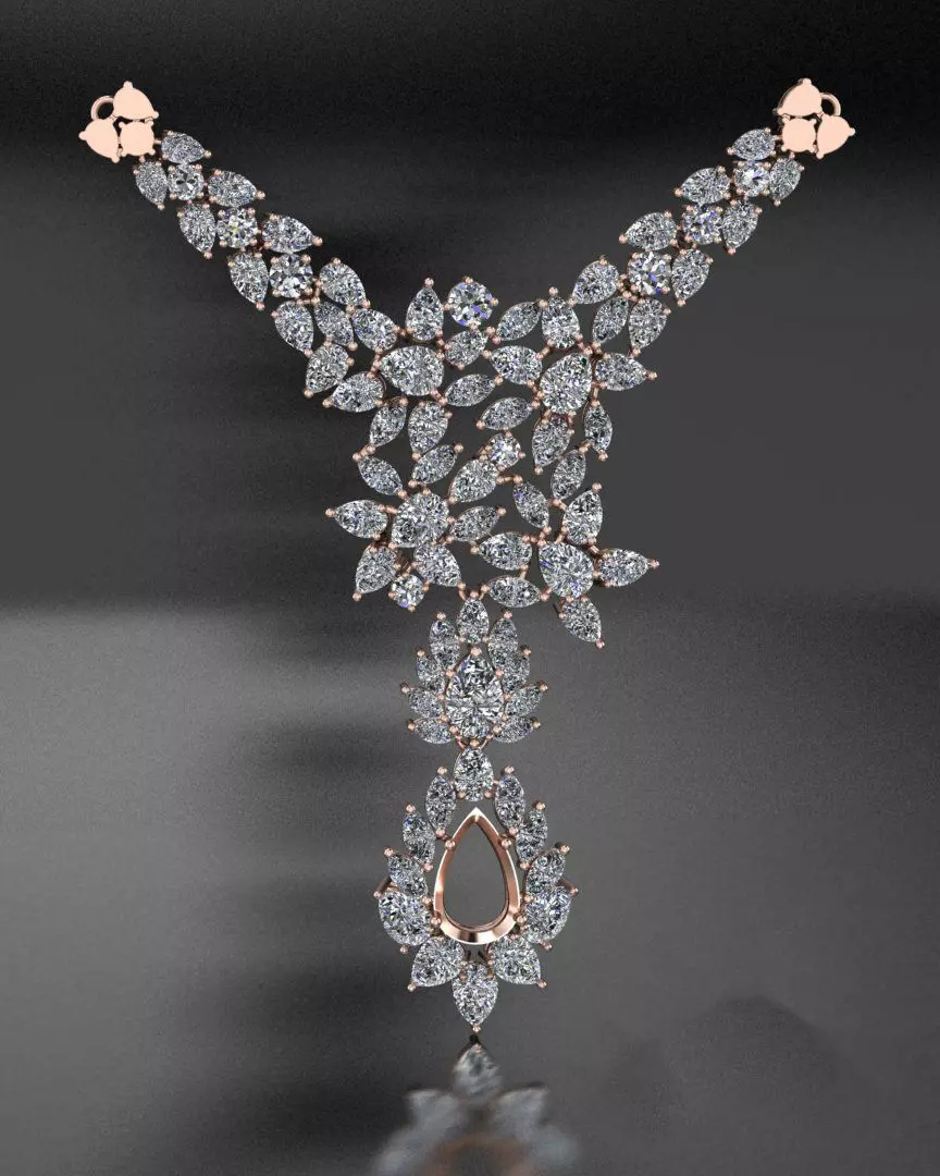 pear and round marquise jewelry ring 3D print model_0