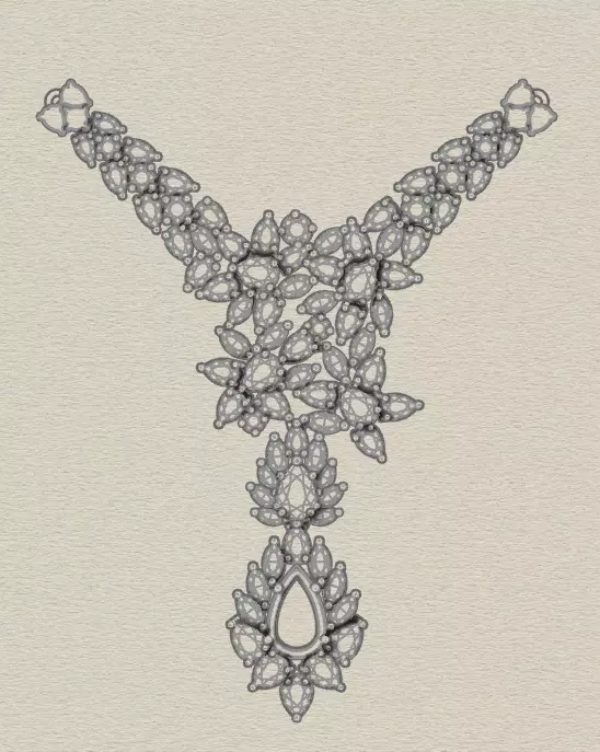 pear and round marquise jewelry ring 3D print model_4