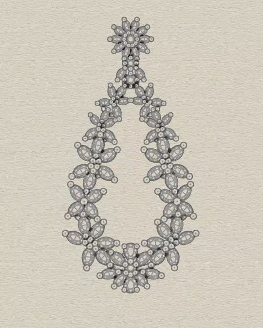 marquise and pear round jewelry ring  3D print model_3