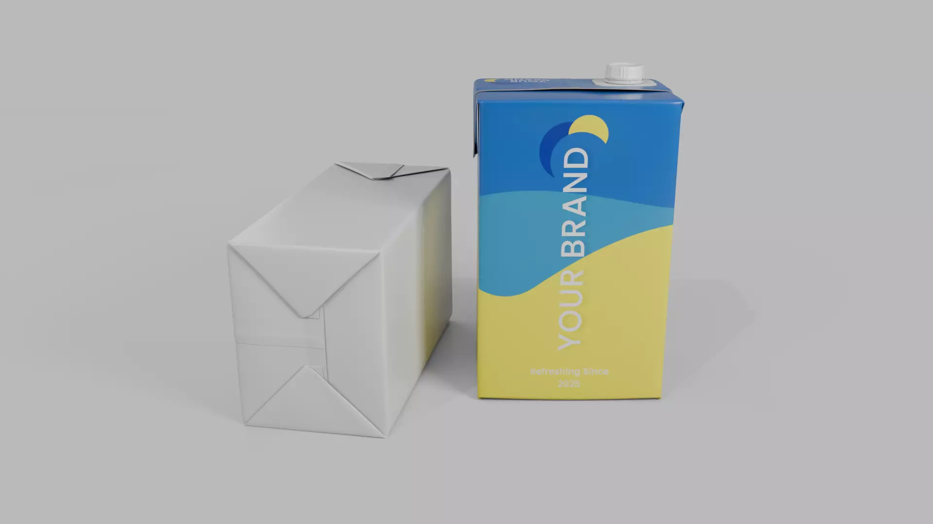 Beverage Carton 2000 ml - Customizable Drink Box 3D model_37