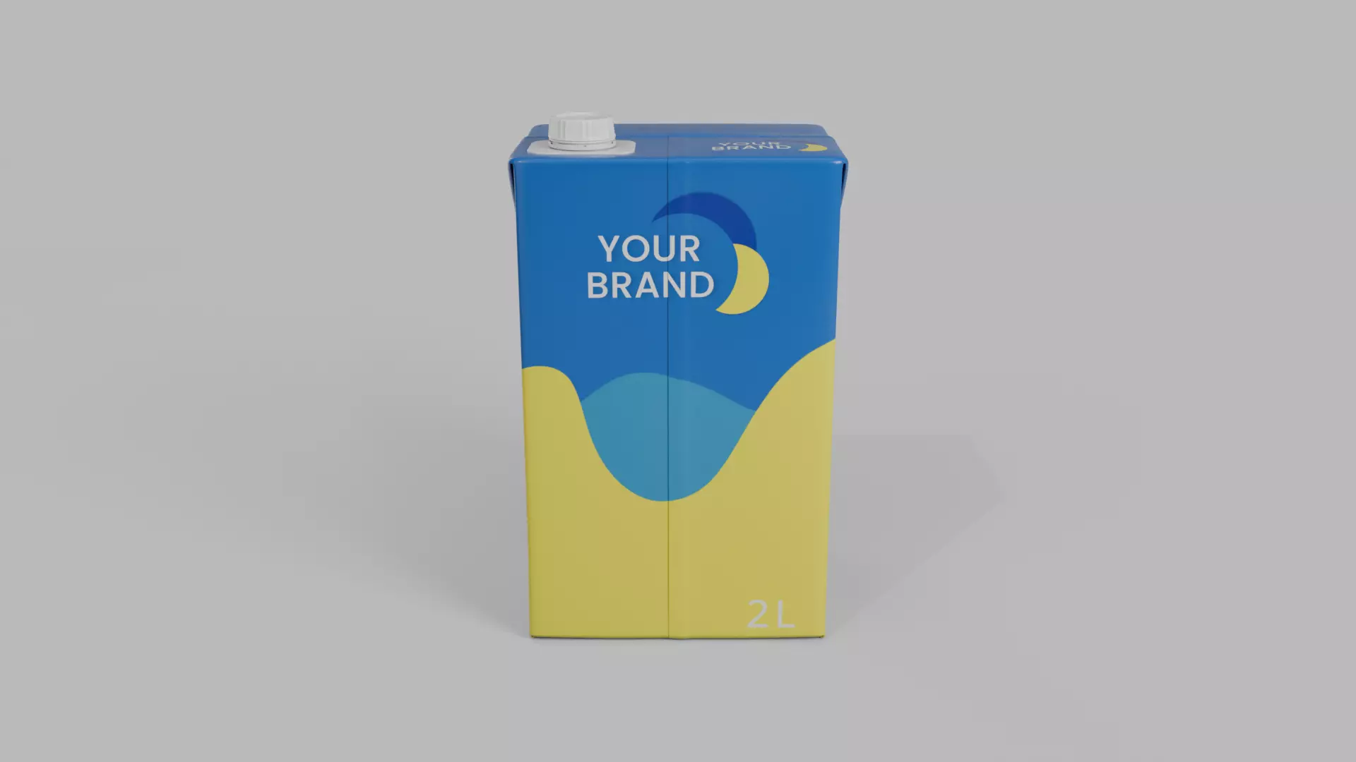Beverage Carton 2000 ml - Customizable Drink Box 3D model_21