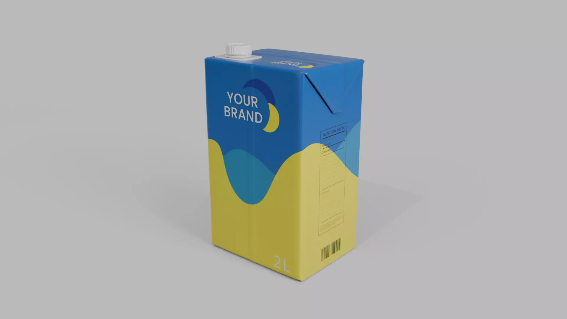 Beverage Carton 2000 ml - Customizable Drink Box 3D model_2