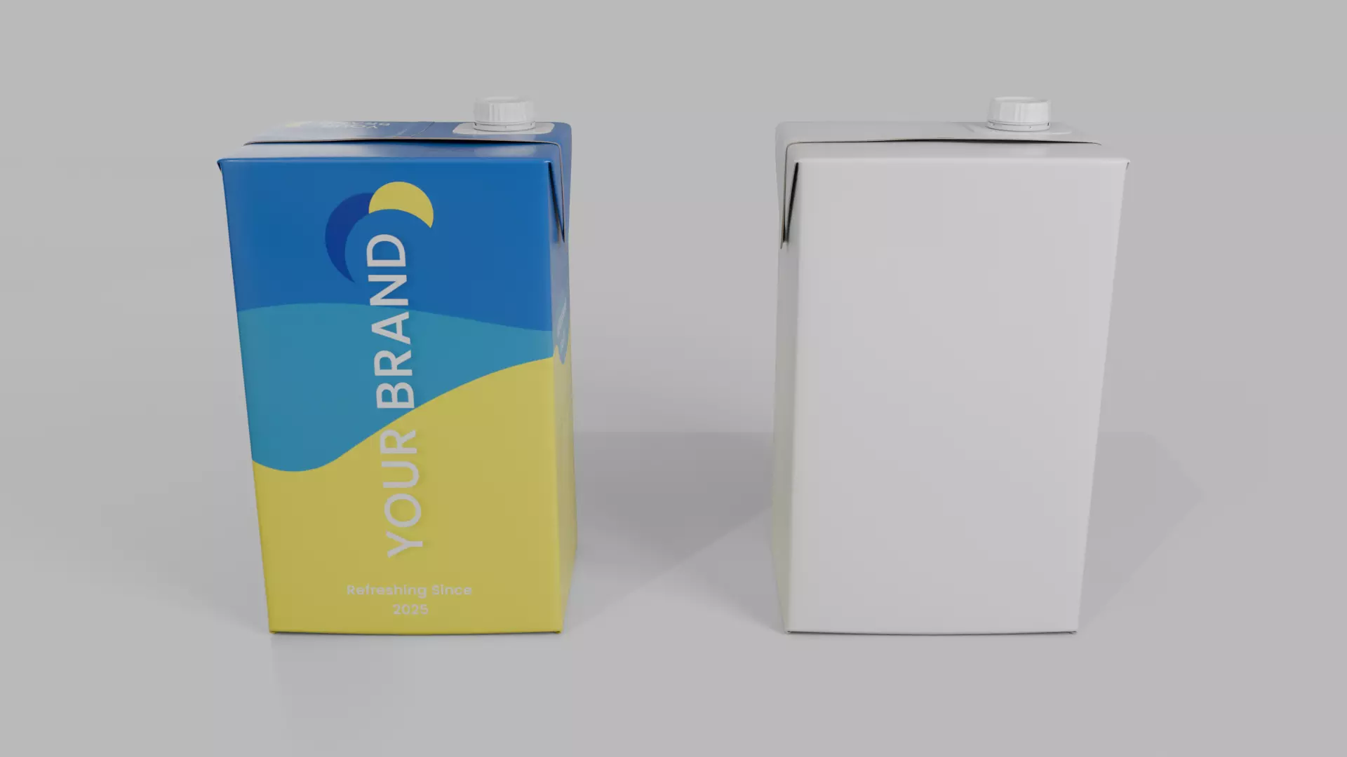 Beverage Carton 2000 ml - Customizable Drink Box 3D model_22