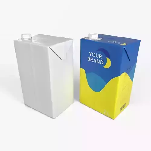Beverage Carton 2000 ml - Customizable Drink Box 3D model