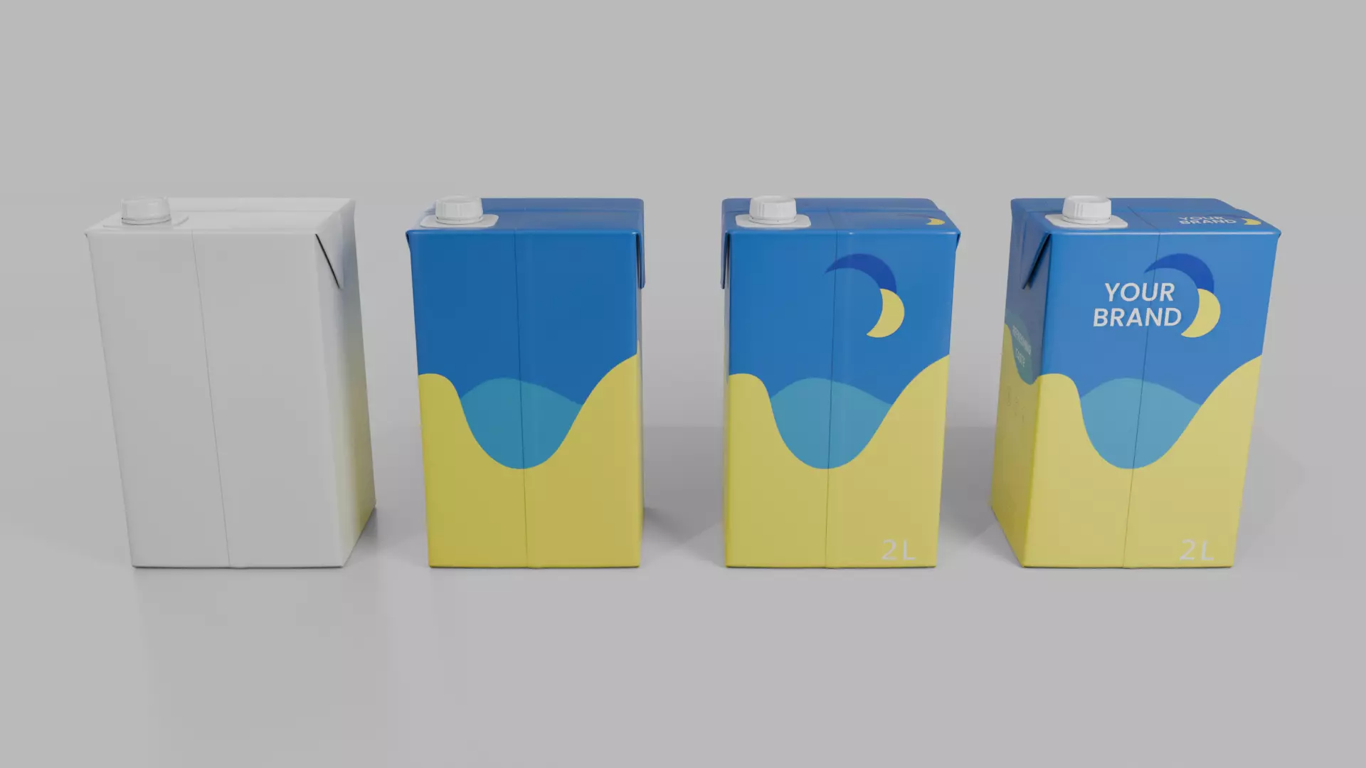 Beverage Carton 2000 ml - Customizable Drink Box 3D model_26