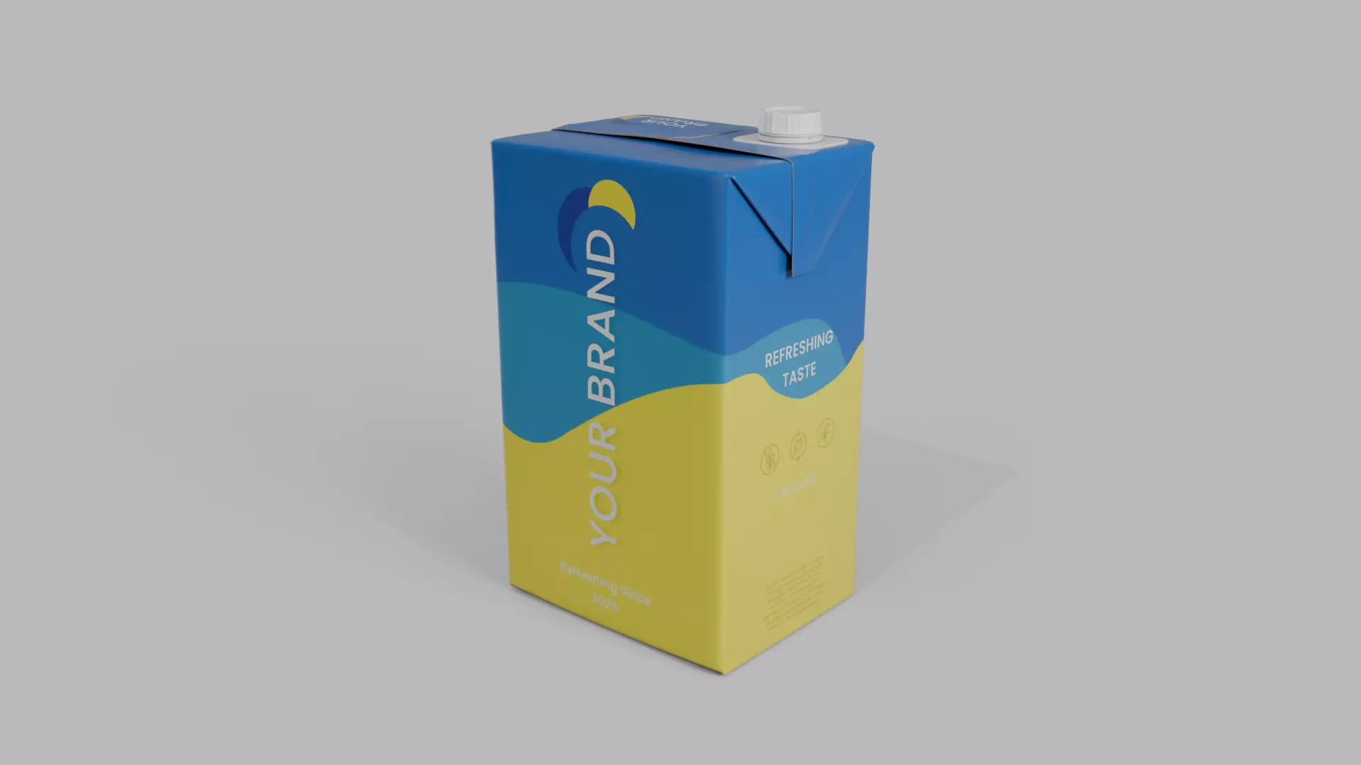 Beverage Carton 2000 ml - Customizable Drink Box 3D model_5